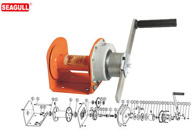 Mini argano manuale portatile della mano 1 tonnellata con il cavo metallico di 8mm/la pittura arancio